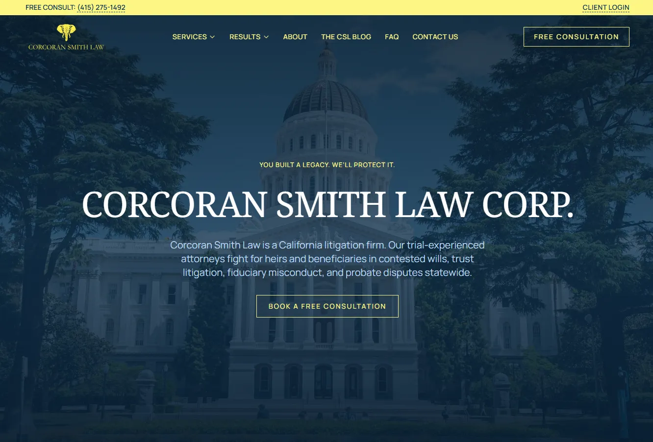 Corcoran smith law website, after periapse labs