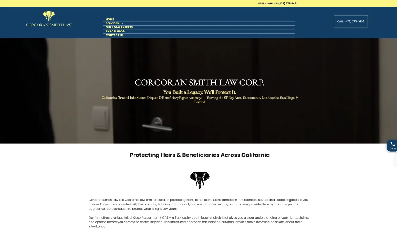 Corcoran Smith Law website before Periapse